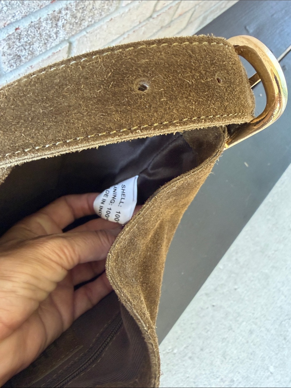 Haute Hippie Suede Fringe Shoulder Bag in Olive Brown - Casual Women’s Tote NWT - Picture 9 of 16